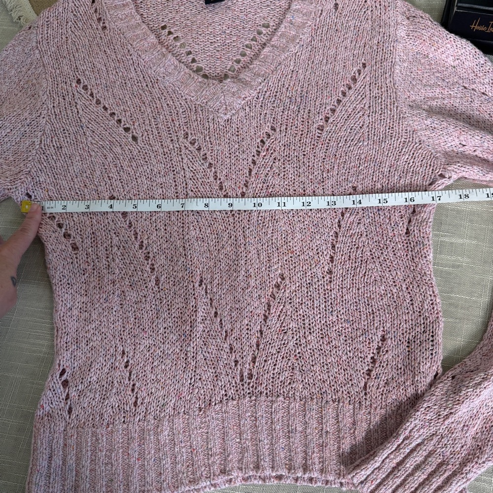 As by Df Womens Pink Long Sleeve Pullover Knit Sweater Top Size XS - Picture 6 of 10